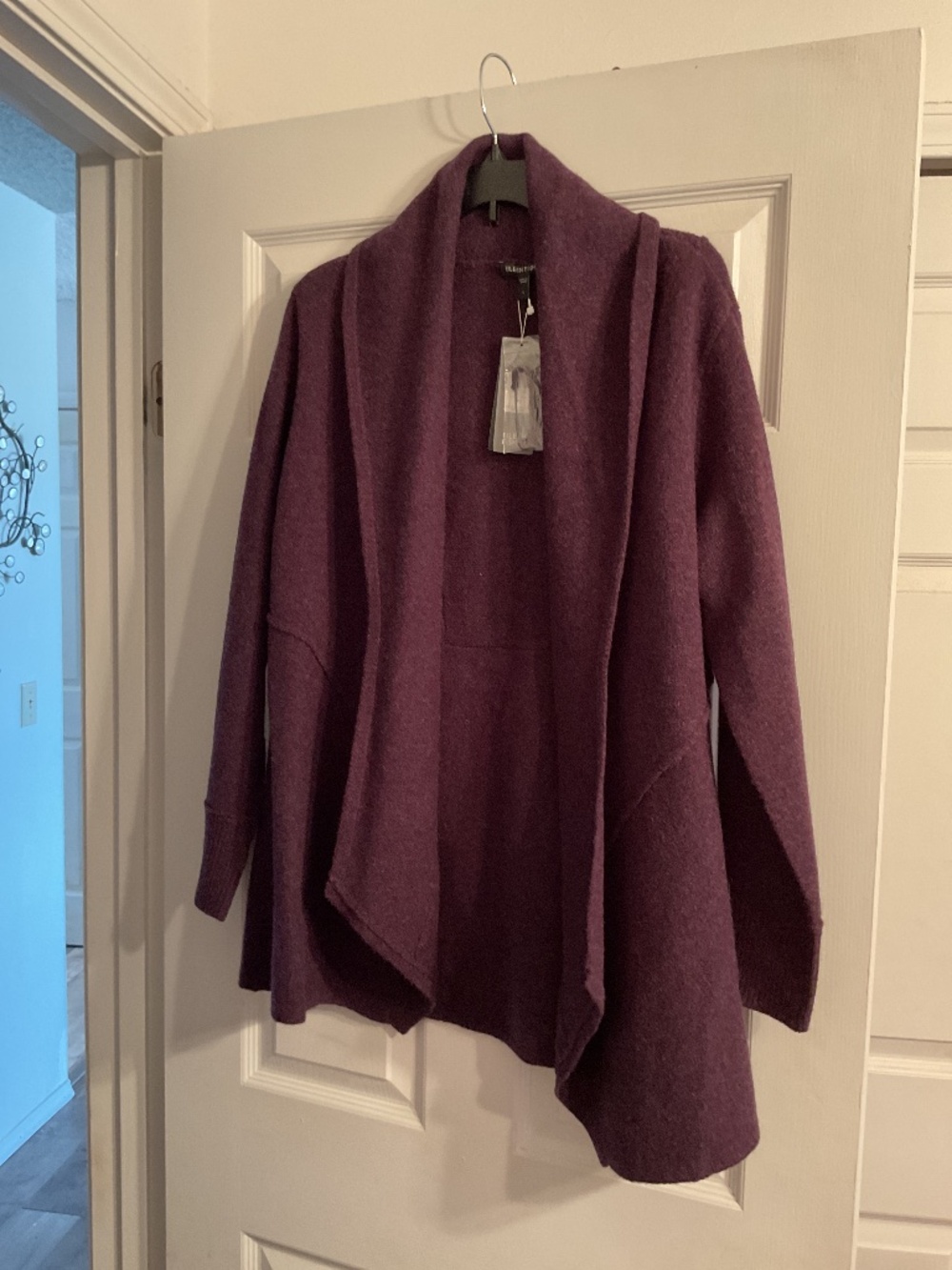 Eileen fisher lambs wool cardigan size large nwt